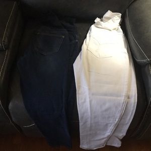 skinny maternity jeans, white maternity capris